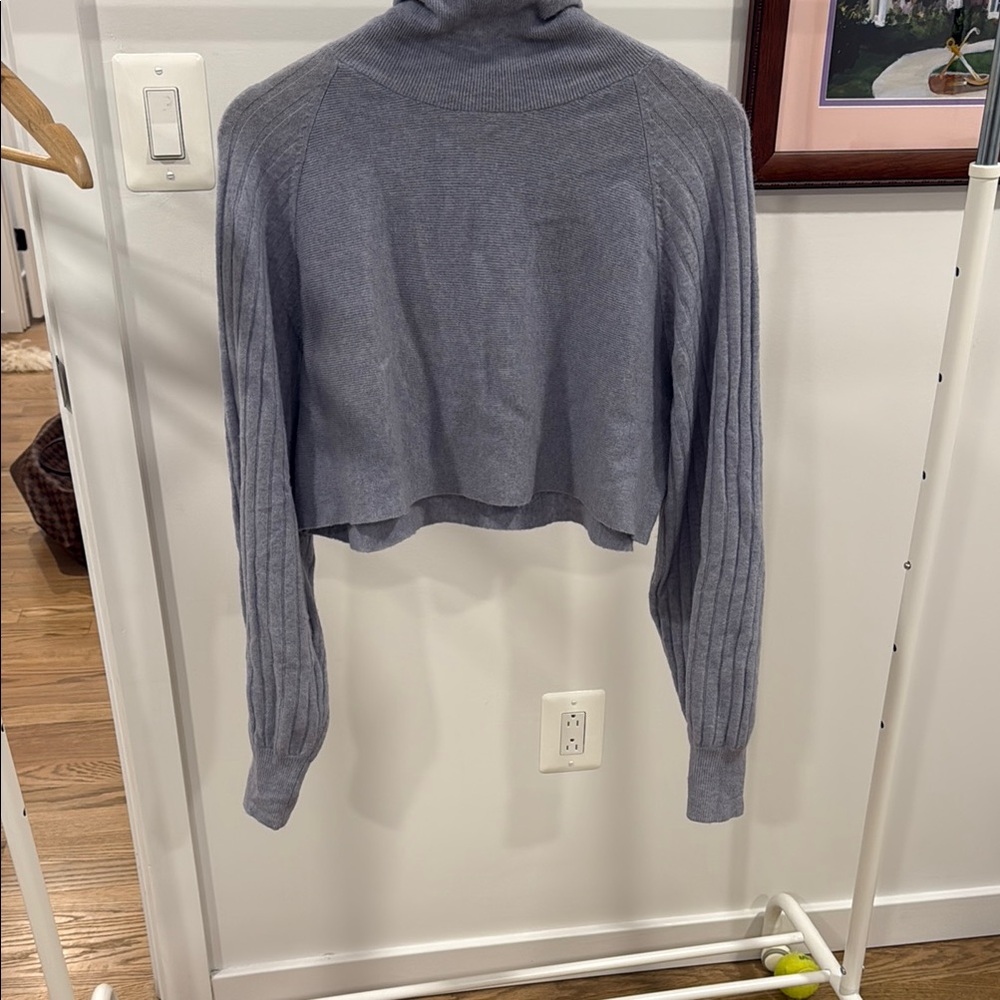 All Saints Light Blue Gray Knit Sweater